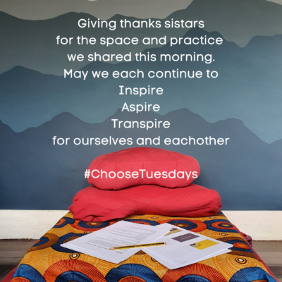 Giving thanks sistars for the space and practice we shared this morning. May we each Inspire Aspire Transpire